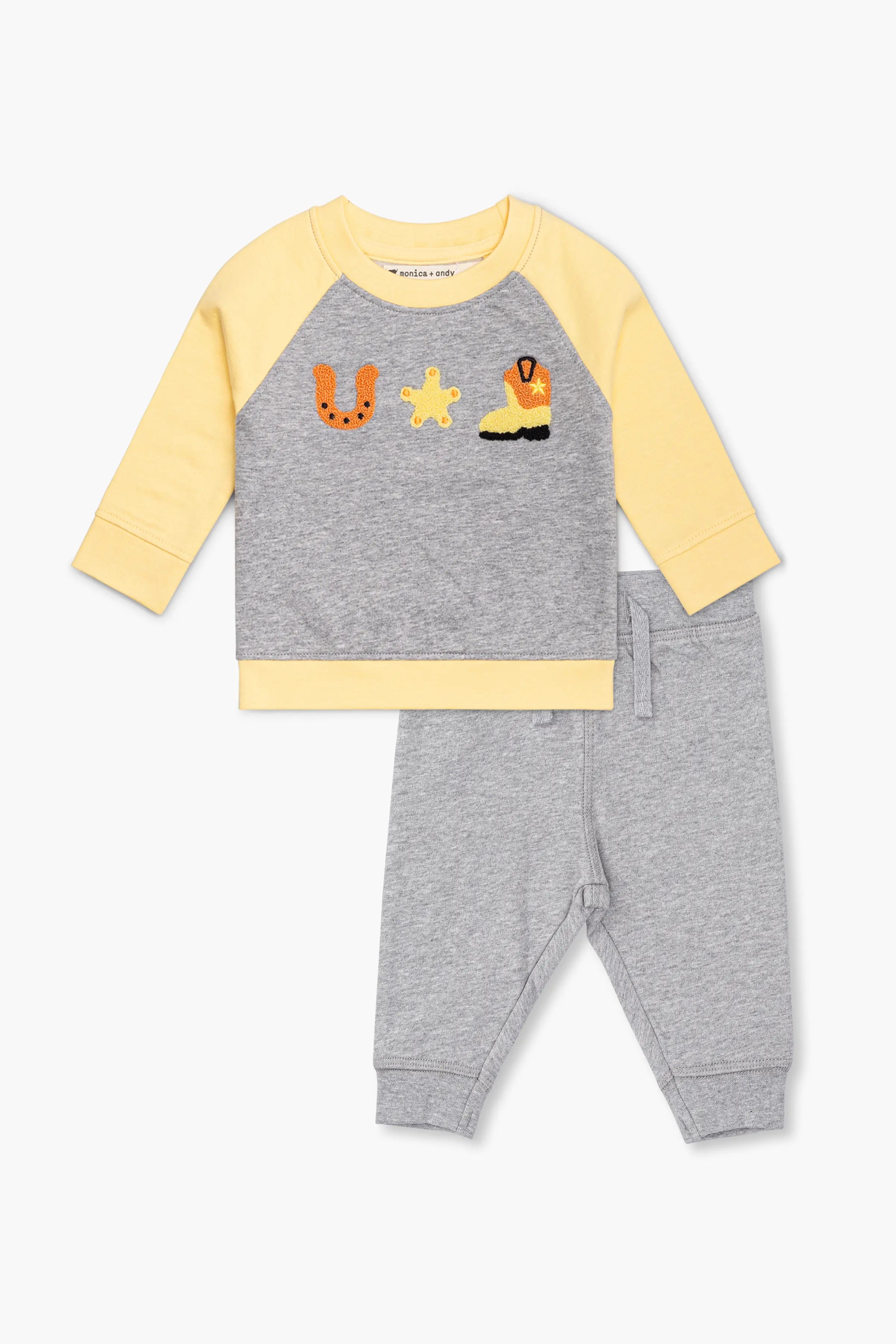 Sweetheart dress sets SALE - Embroidered Sweatshirt Track Pants Bundle_Giddy Up