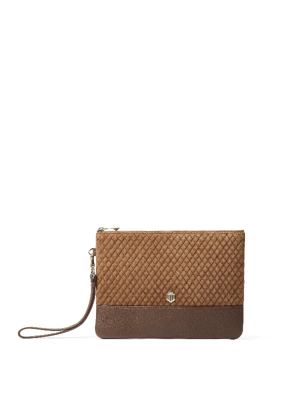 women’s thick coats outerwearHighbury Clutch - Quilted Tan