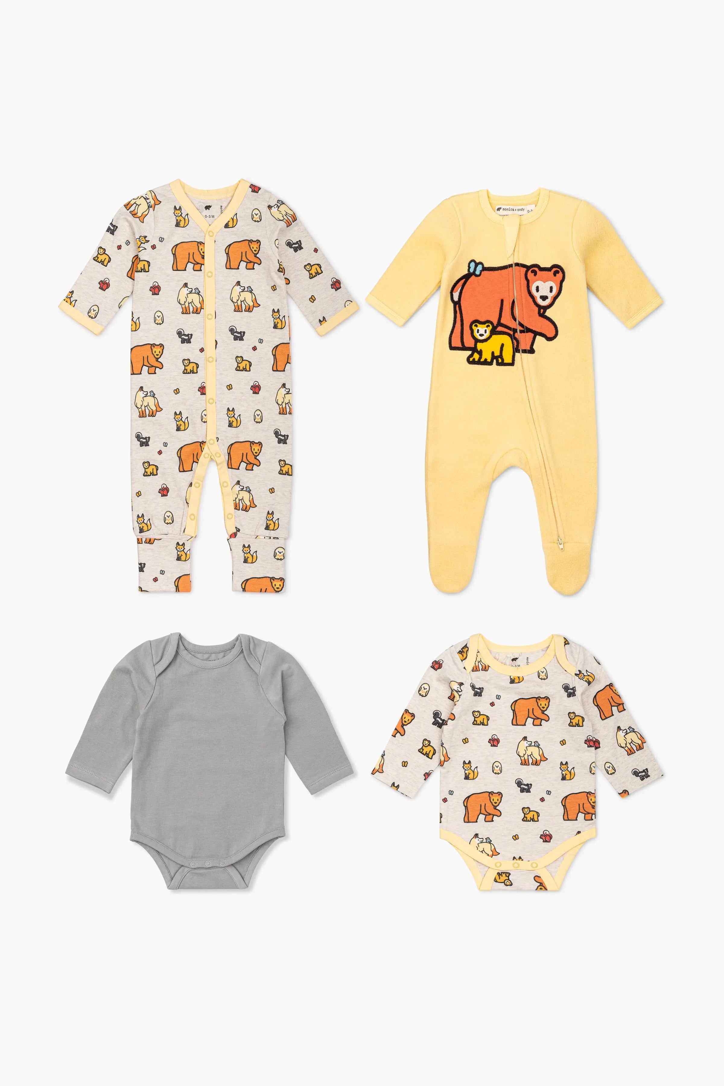 Playful casual sets SALE - Essential Baby Zipper Bundle_Forest Friends