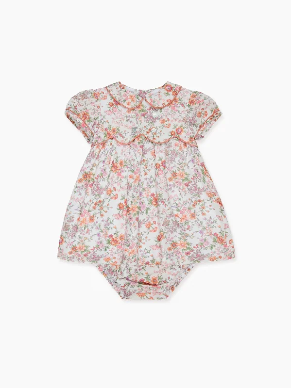 Bold color dress sets Pink Floral Romina Baby Girl Set