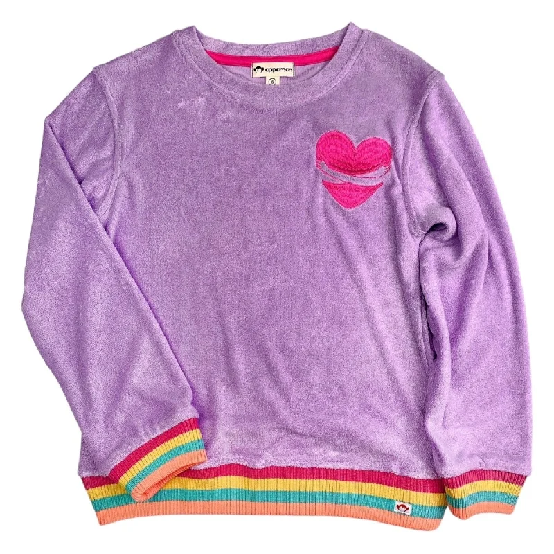 durable cold-weather outerwearRUBY HEART TERRY SWEATSHIRT