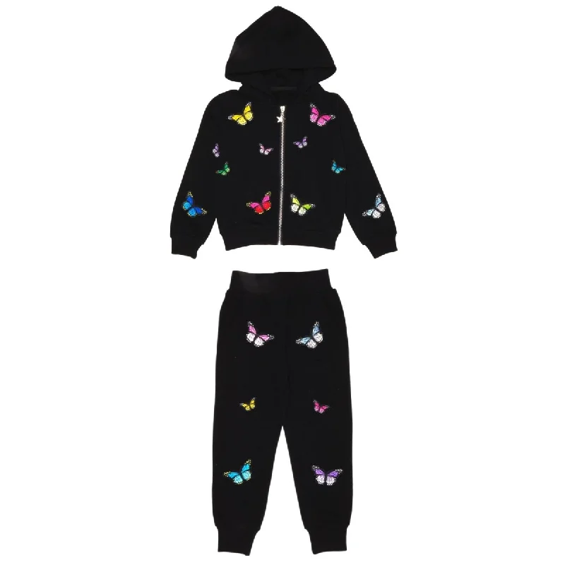 stylish wool outerwearMONARCH BUTTERFLY ZIP UP HOODIE AND SWEATPANTS SET