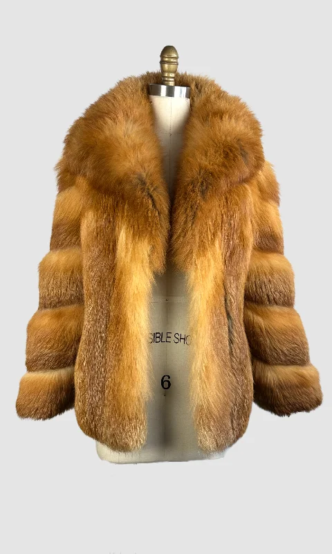 winter coats for women outerwearGLAM SLAM 70s Herbert's  Red Fox Fur Coat  • Small