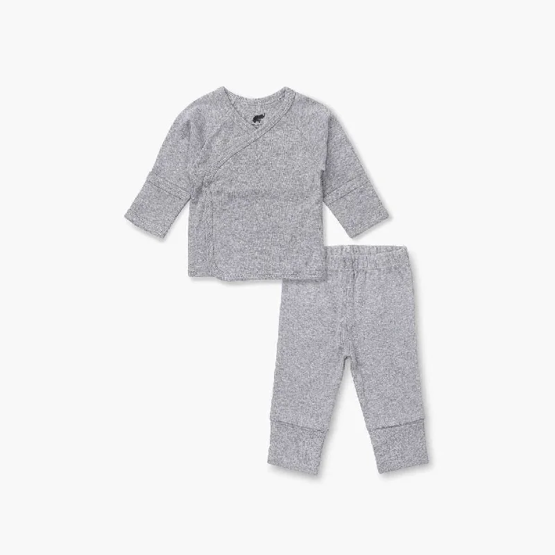 Cozy two-piece sets Hello Baby Set_Heather Grey