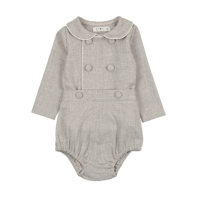 Chic hoodie and pants sets Coco Blanc Light Grey Wool Baby Peter Pan Bloomer Set