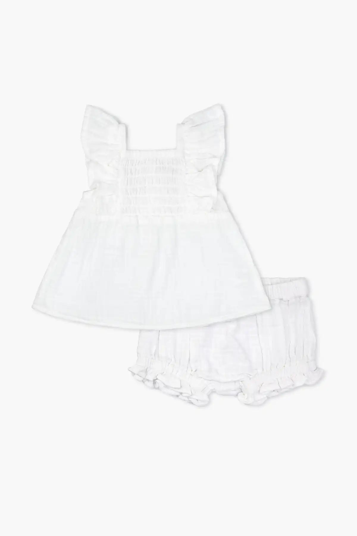 Luxe matching sets SALE - Two-Piece Gauze Smocked Set_White