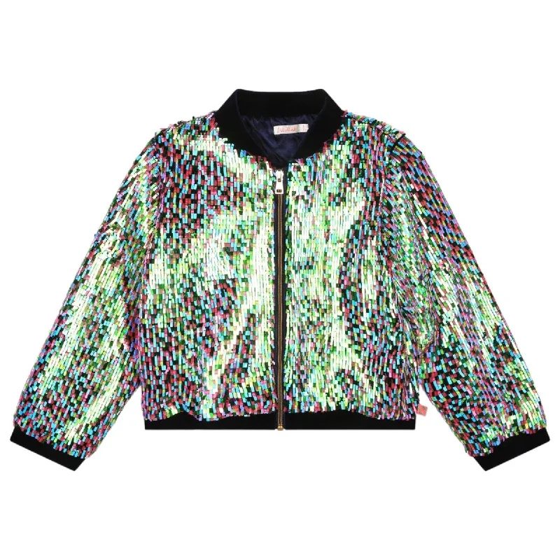 plus-size winter outerwearMETALLIC SEQUIN VELVET JACKET