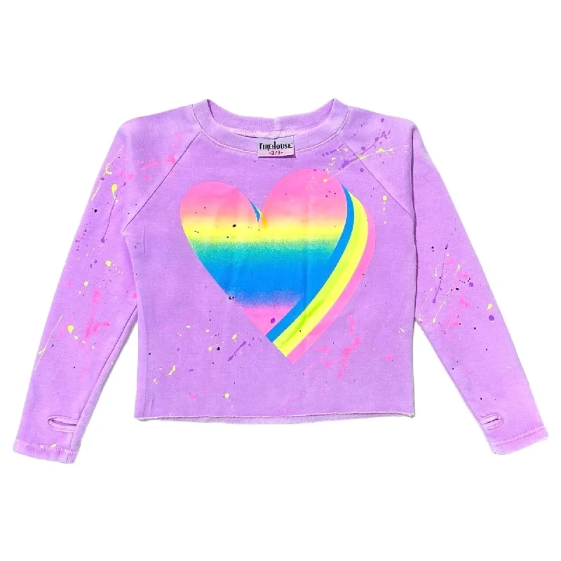 breathable winter outerwear3D NEON HEART PAINT SPLATTER SWEATSHIRT