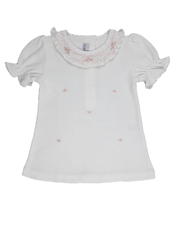 Modest fashion sets Baby Line Roses White Round Collar Pima Dress Diaper Cover