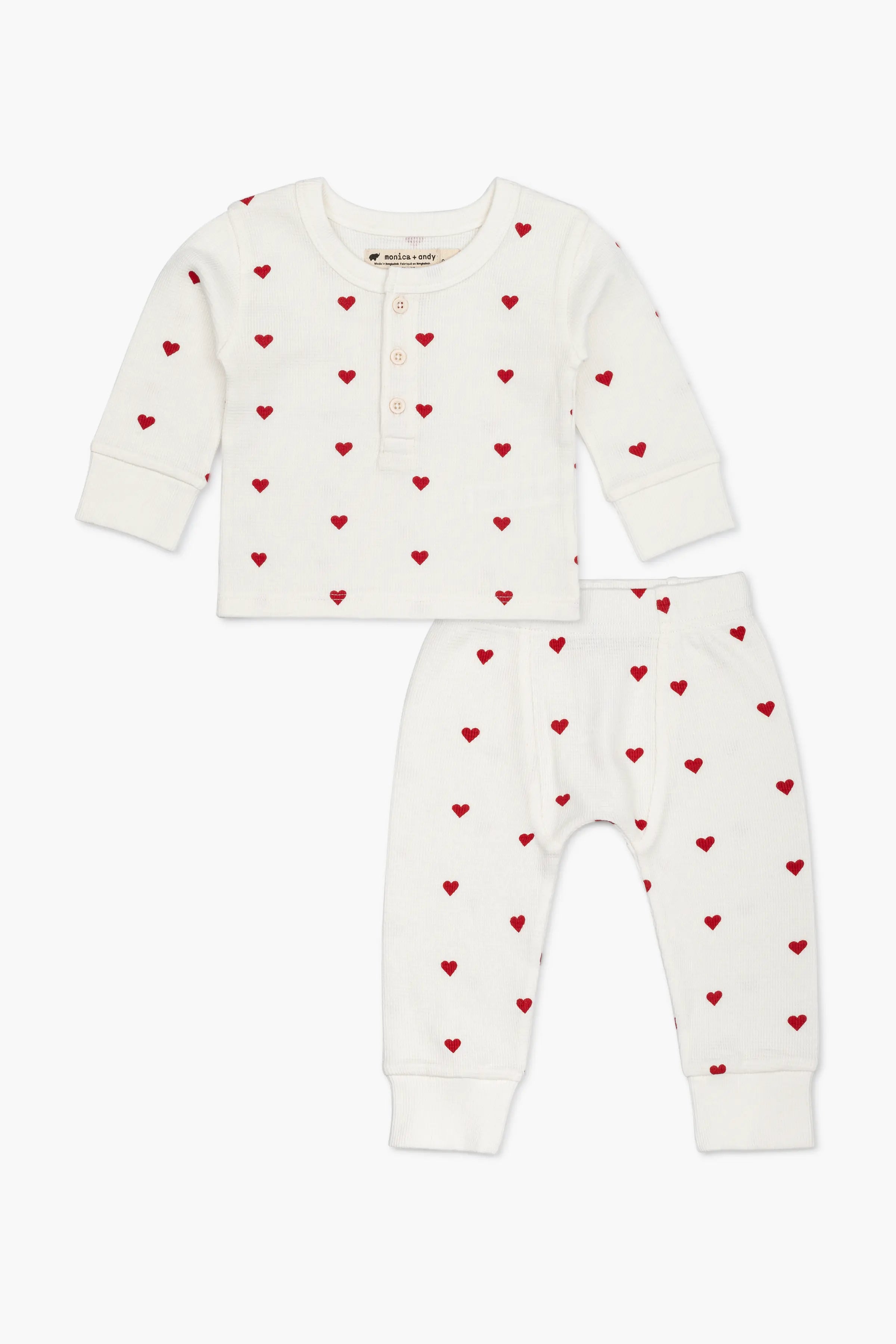 Cold weather sets Waffle Two-Piece Set_Tiny Hearts