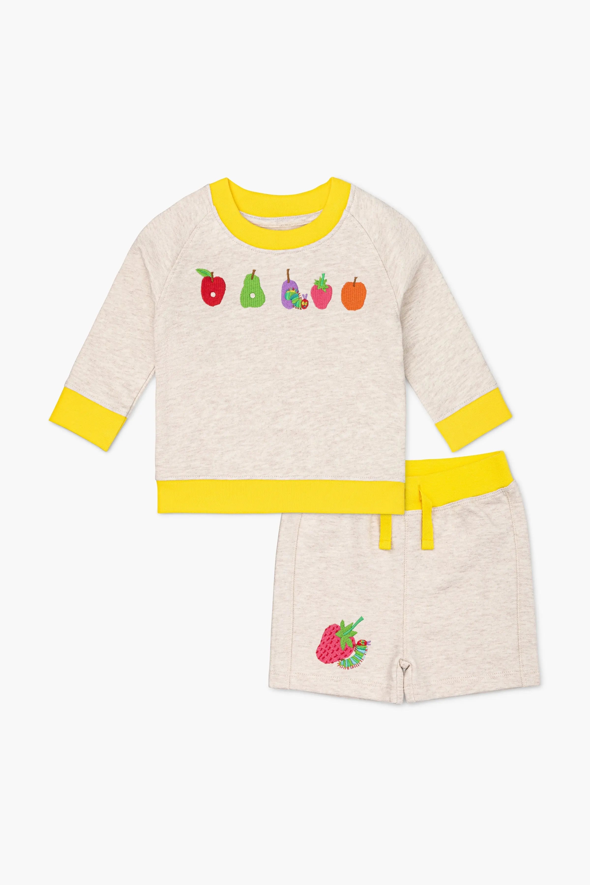 Daytime dress sets Embroidered Sweatshirt Sweat Short Bundle_The Very Hungry Caterpillar