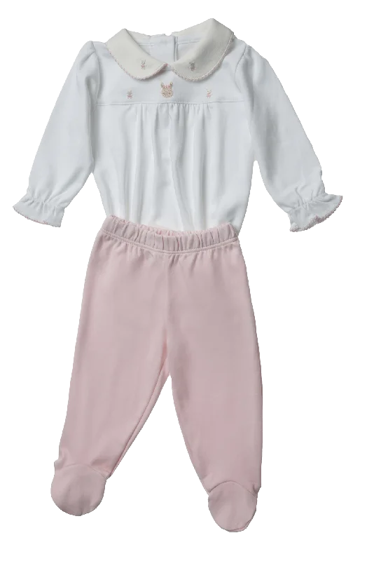 Vibrant seasonal sets Baby Bunny Round Collar Pima Body and Pants