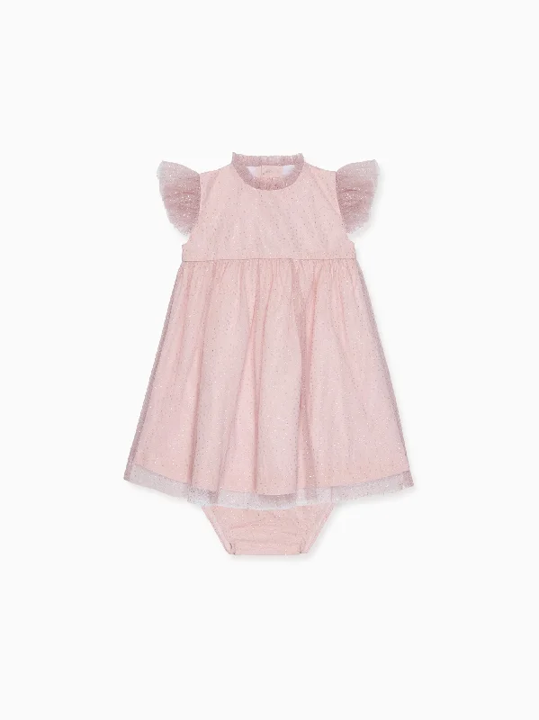 Simple outfit sets Dusty Pink Estrella Tulle Baby Girl Set