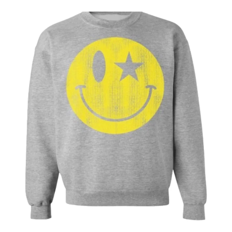 women’s cold-weather outerwearSTARS SMILEY CROP SWEATSHIRT