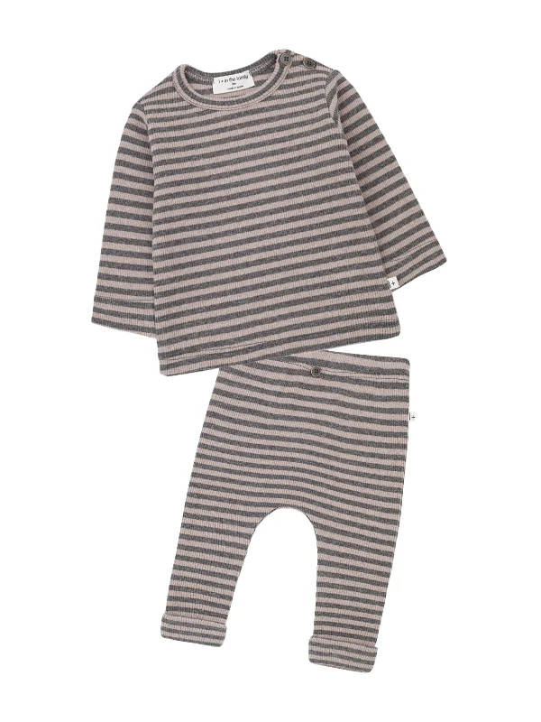 Contemporary dress sets Long Sleeve Striped Legging Set