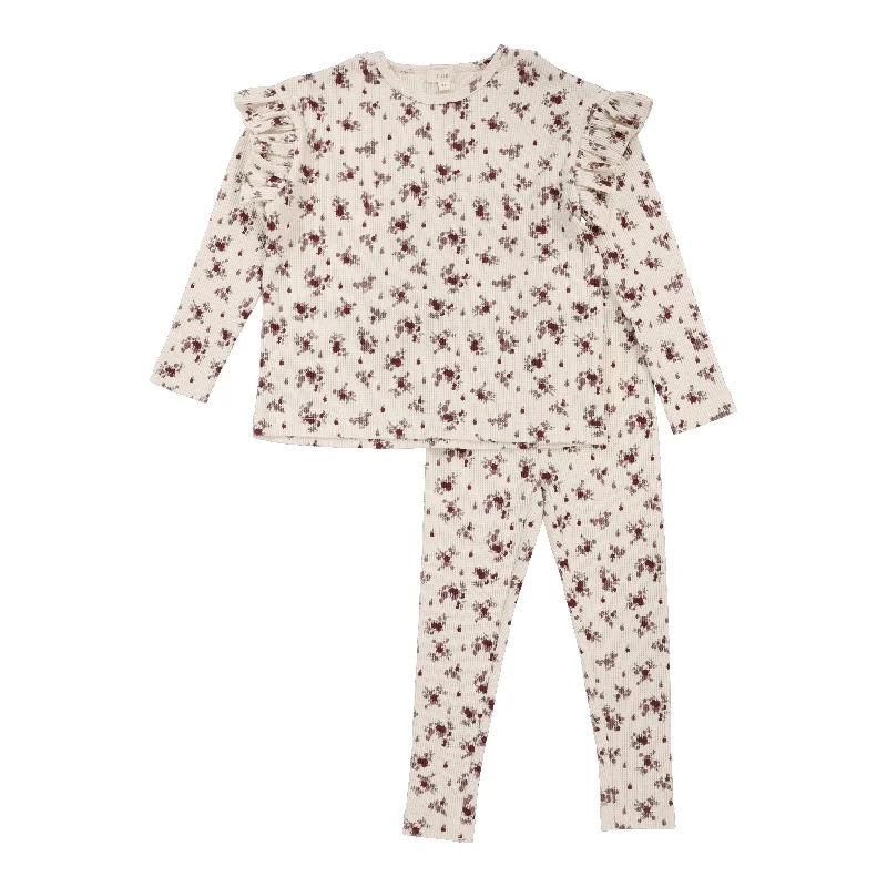 Work-to-weekend sets Lil Legs Waffle Set Floral Cluster