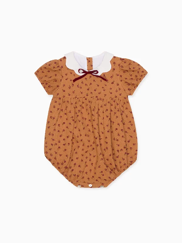 Color block outfit sets Caramel Floral Krista Baby Girl Romper