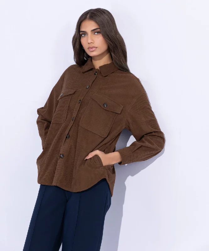 women’s stylish trench outerwearCorduroy Overshirt