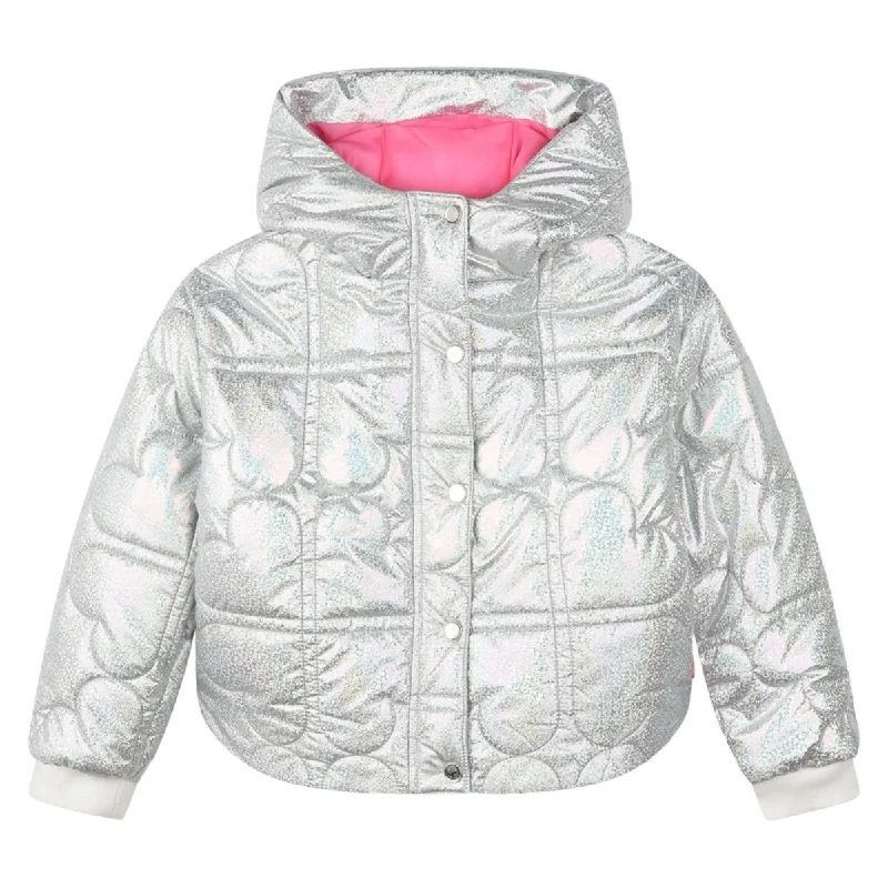 stylish quilted outerwearIRIDESCENT QUILTED HEARTS PUFFER JACKET