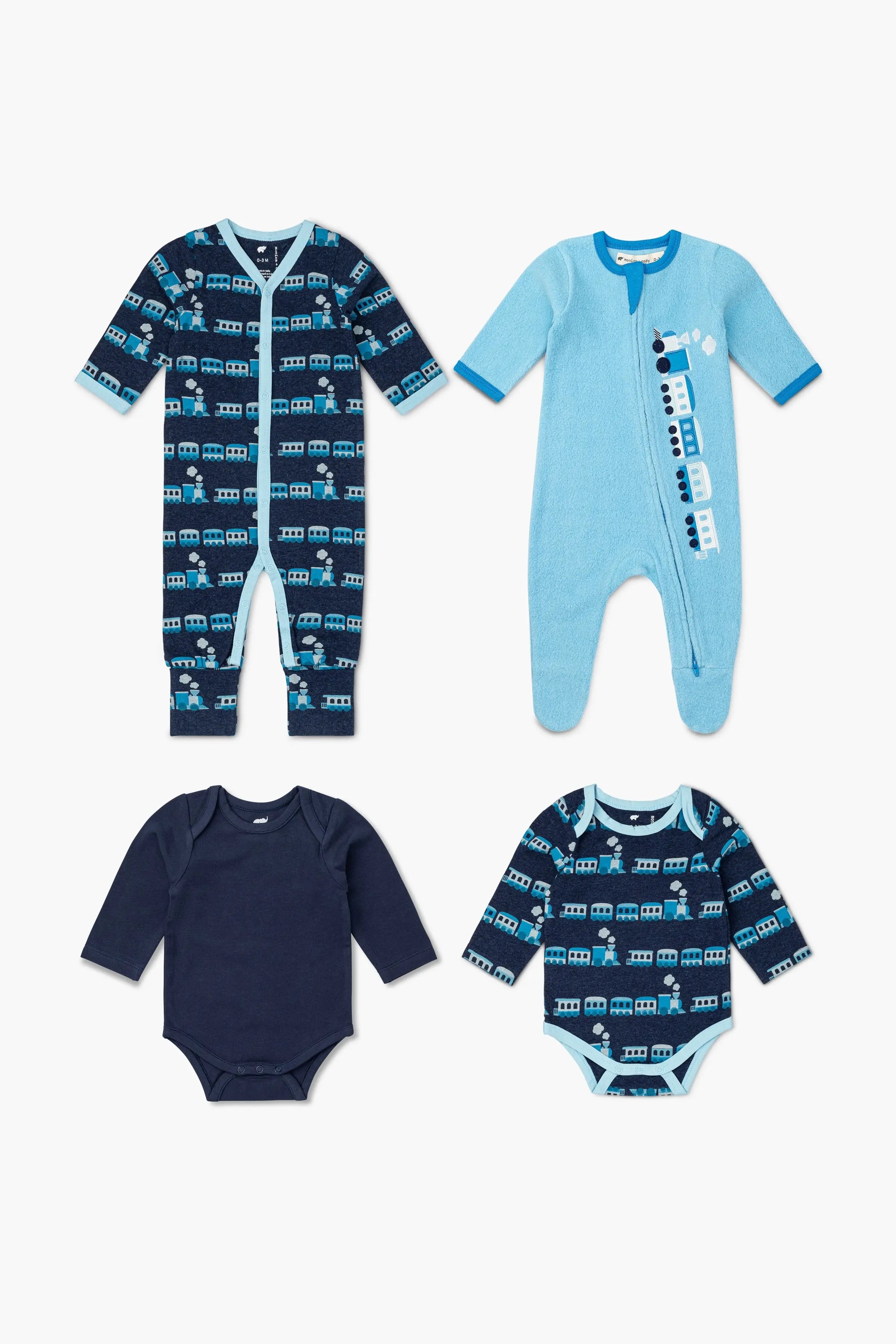 Activewear matching sets SALE - Essential Baby Zipper Bundle_Blue Trains