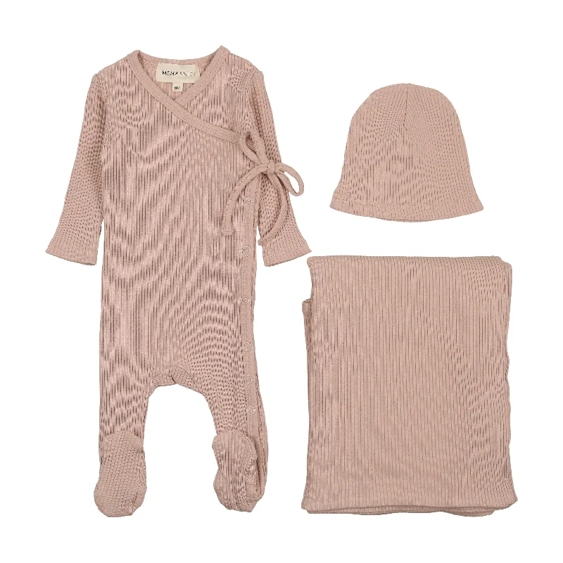 Party dress matching sets Mema Knits Dusty Pink Side Snap Three Piece Set