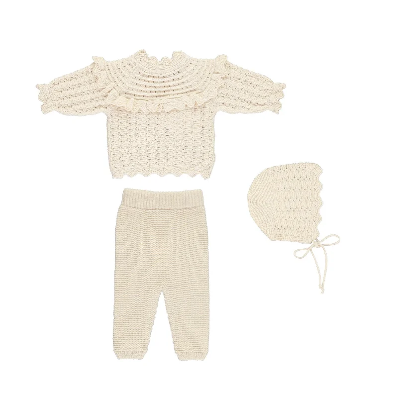 Perfect for travel sets Bebe Organic Silvia Knit Set Cream