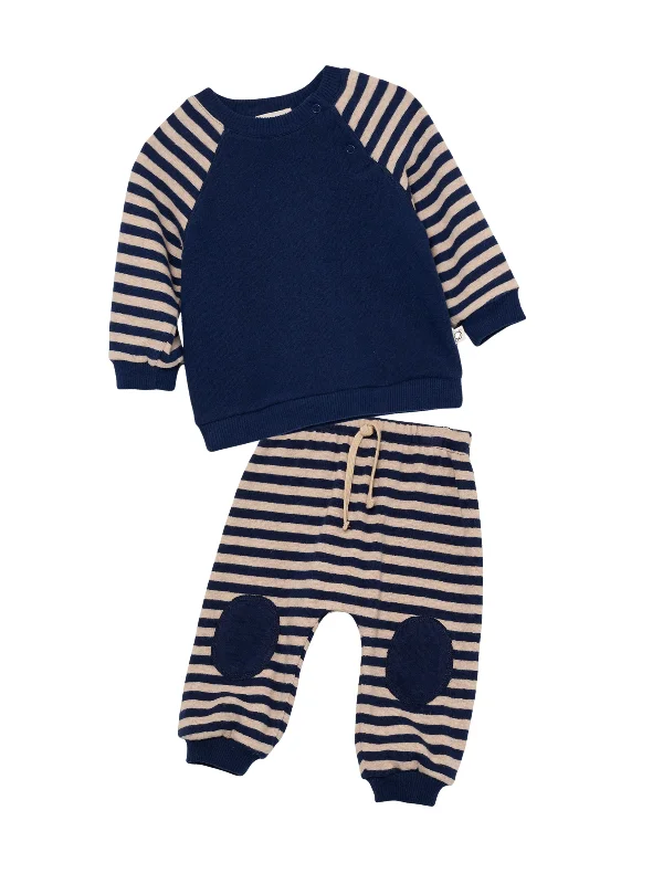 Preppy fashion sets Colorblock Stripe Set