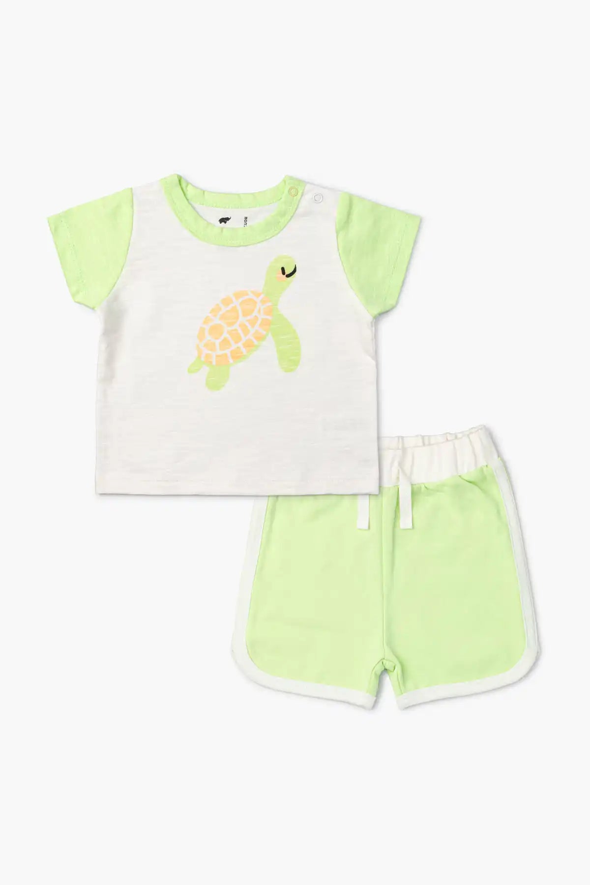 Bold fashion sets SALE - Crewneck Tee + Sporty Short Set_Turtle on White