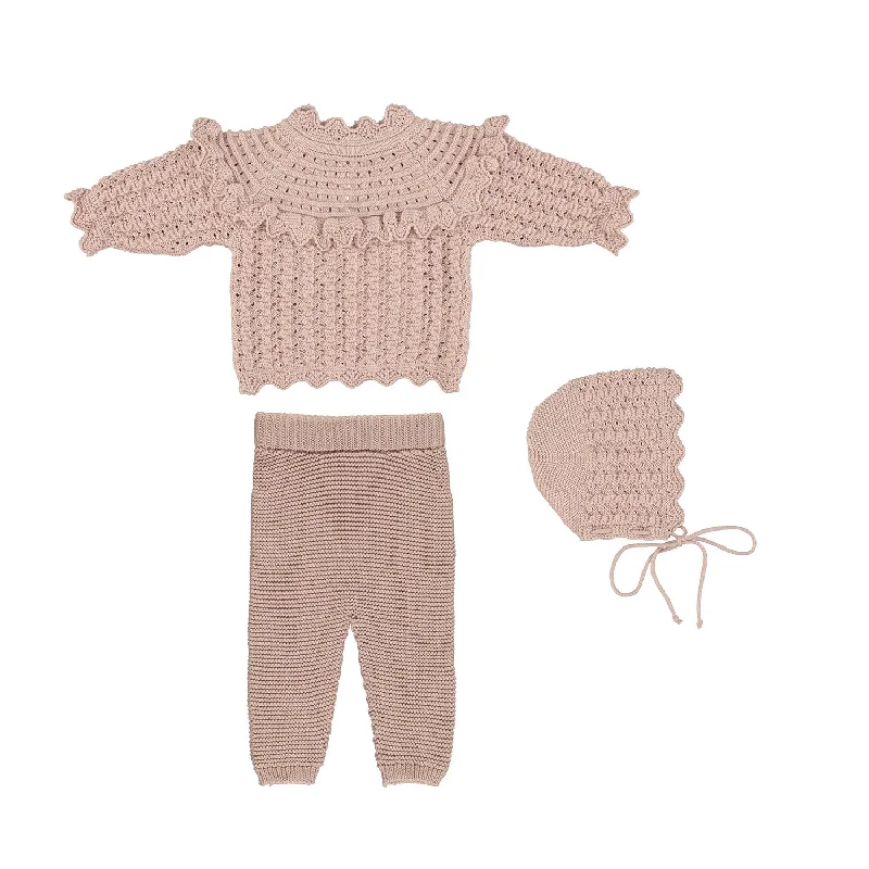 Contemporary dress sets Bebe Organic Silvia Knit Set Dusty Pink