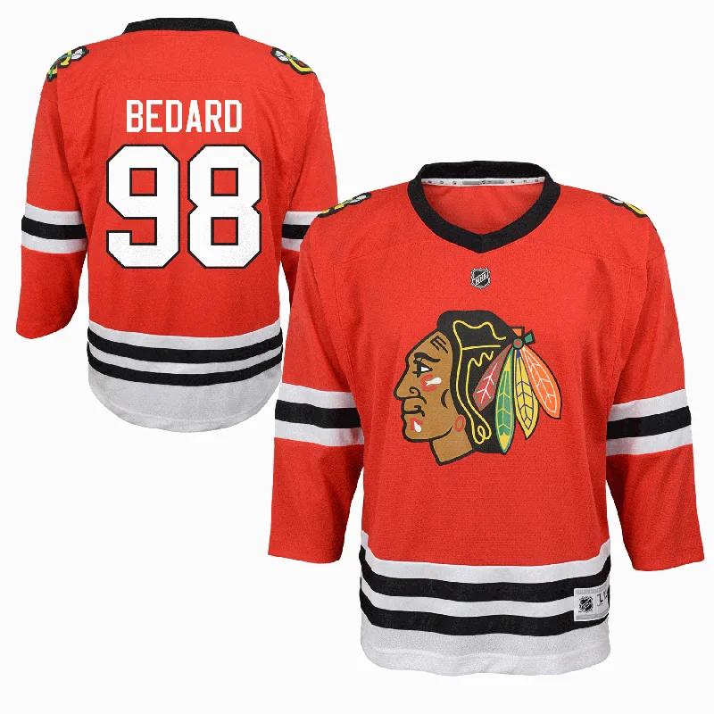 Lightweight Women's Fashion Top Chicago Blackhawks Connor Bedard #98 Home Red Replica Jerseys