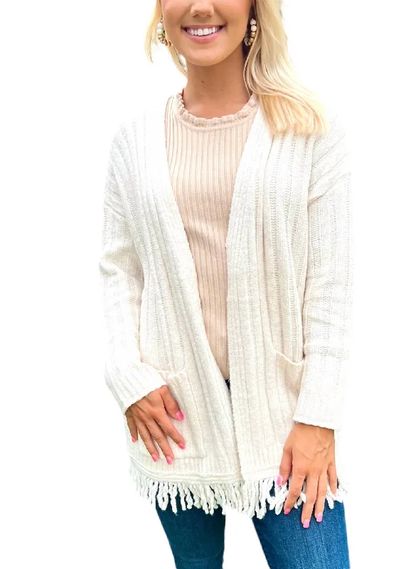 Cozy wool sweaters Delaney Cardigan In White