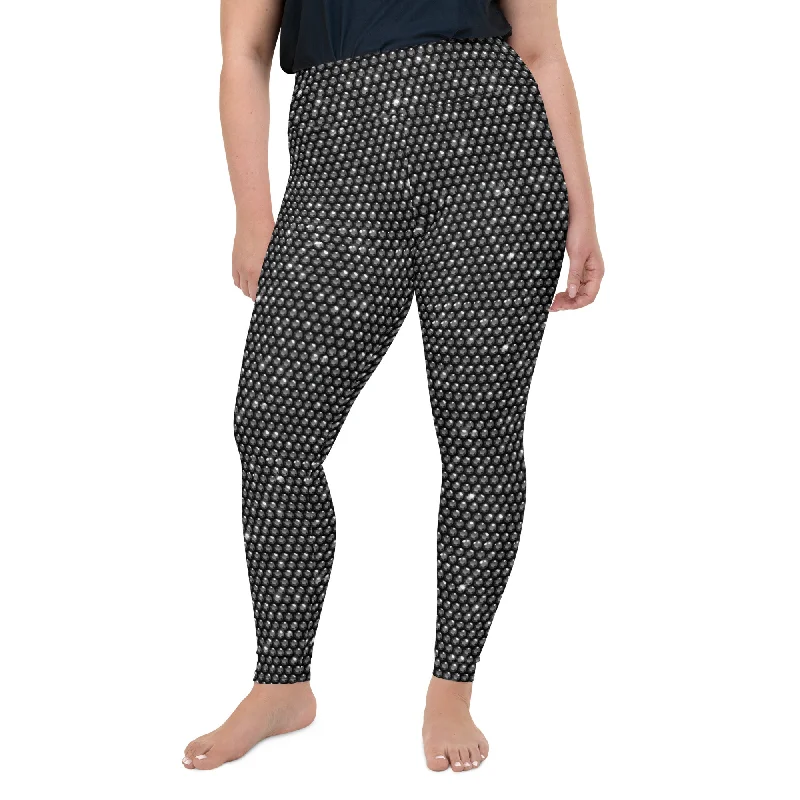 leggings for sportswear chic Midnight Bedazzled Print Plus Size Leggings