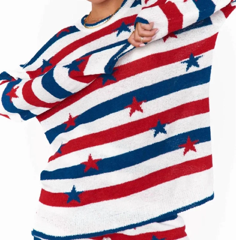 High-quality knit sweaters Go To Sweater In Star Spangled Stripe Knit