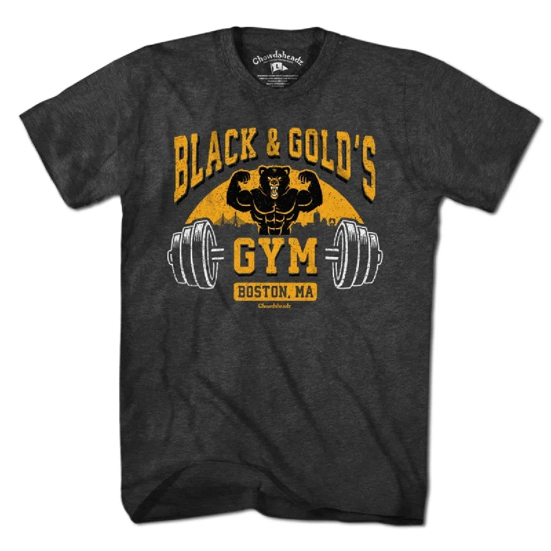 unique design T-Shirts for women Black & Gold's Gym T-Shirt