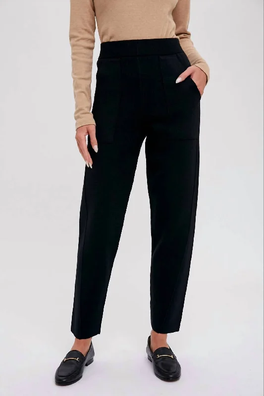 leggings for fitness at home Knitted Jogger Pant In Black