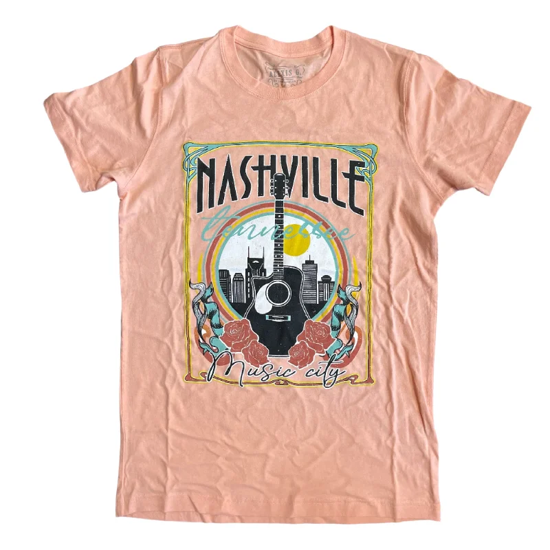 cute minimalist T-Shirts women Nashville Music City