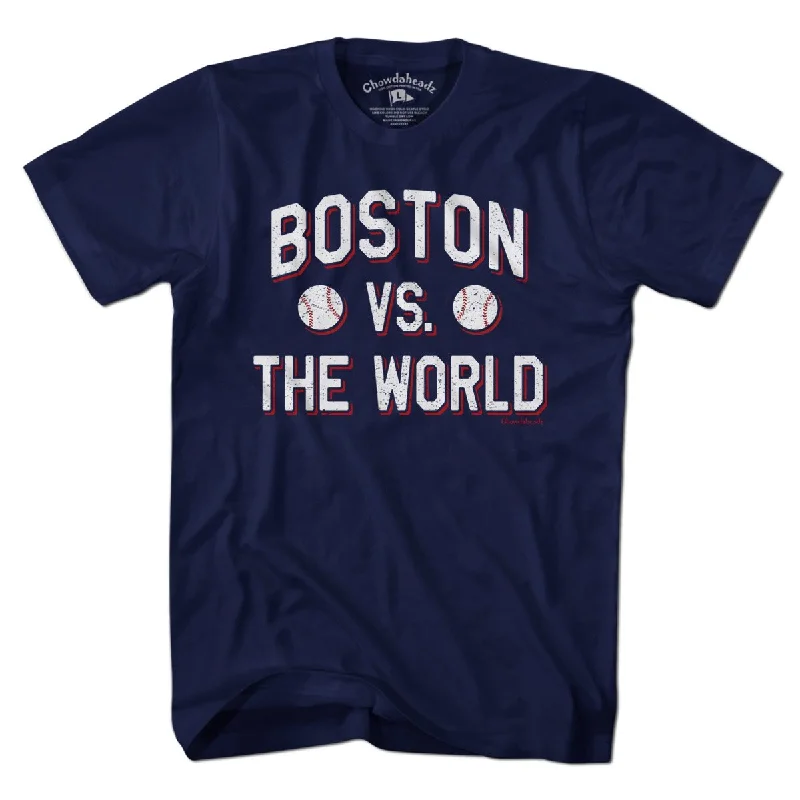 trendy T-Shirts for women Boston vs The World Baseball T-Shirt