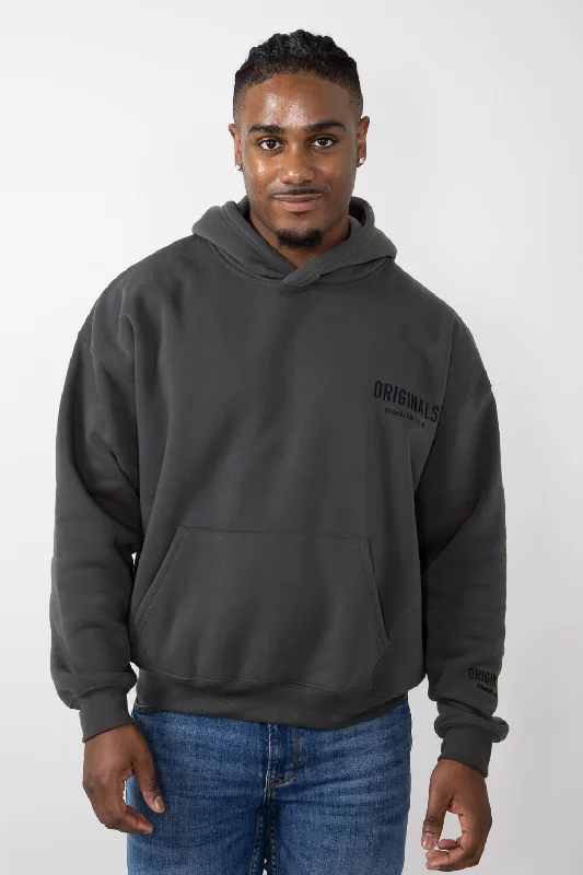 Trendy Women's Top Brooklyn Cloth Originals Hoodie for Men in Dusty Black | BHMH154F-DYB