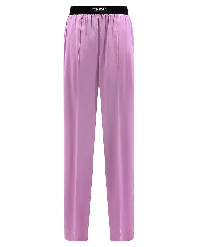 leggings for sitting at work Tom Ford Womens Silk Trousers In Pink