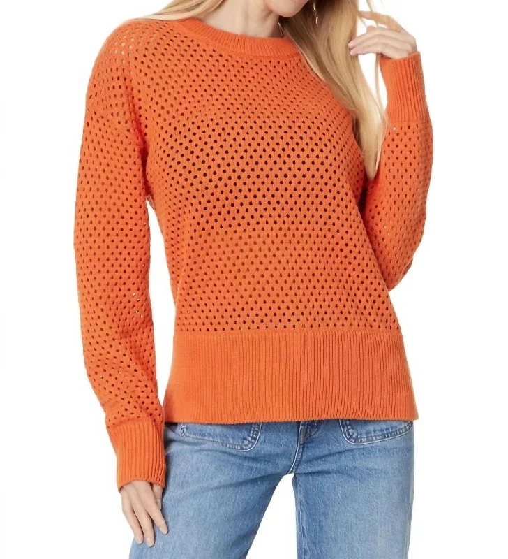 Cozy cashmere cardigan sweaters Hester Knit Crew Sweater In Jaffa Orange