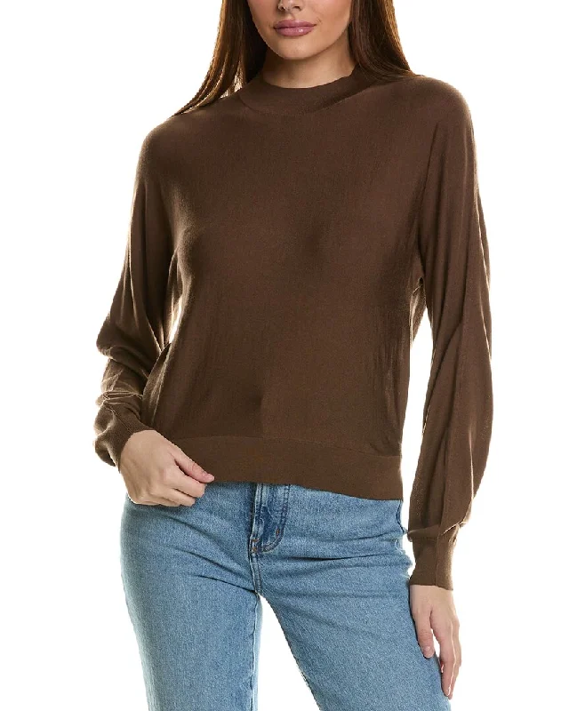 Classic sweater cardigans Theory Mock Wool-Blend Sweater