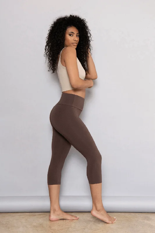 leggings for daily comfort Cropped Lightweight Leggings - Espresso Brown