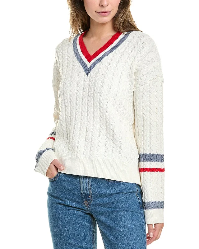 Simple cotton sweaters Design History Varsity Stripe Sweater