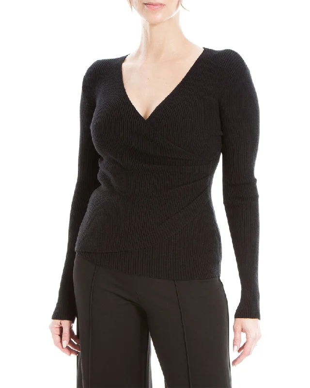 Trendy sweaters for women Max Studio Faux Wrap Sweater