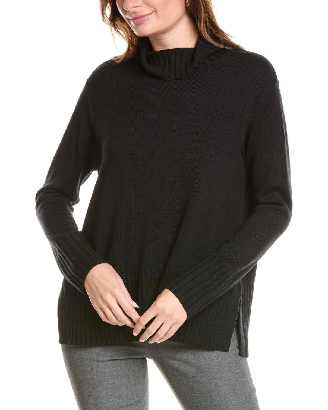 Earth tone sweaters EILEEN FISHER Turtleneck Wool Pullover