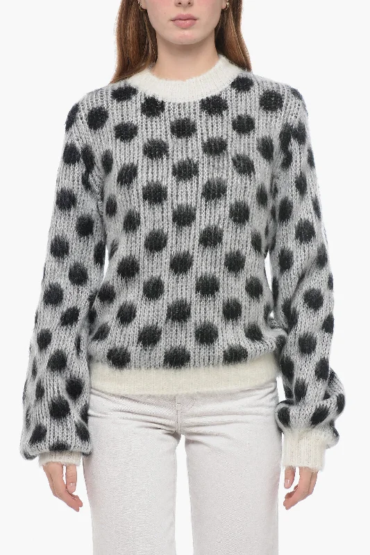 Simple sweater tunics Maison Margiela FUZZY WUZZY MOHAIR Fuzzy Sweater with Polka Dot Pattern 40 Italian size