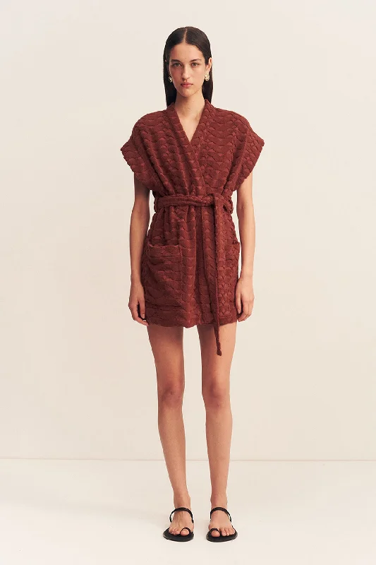 sophisticated jumpsuit dresses & dresses PAULINE SLEEVELESS ROBE - COGNAC