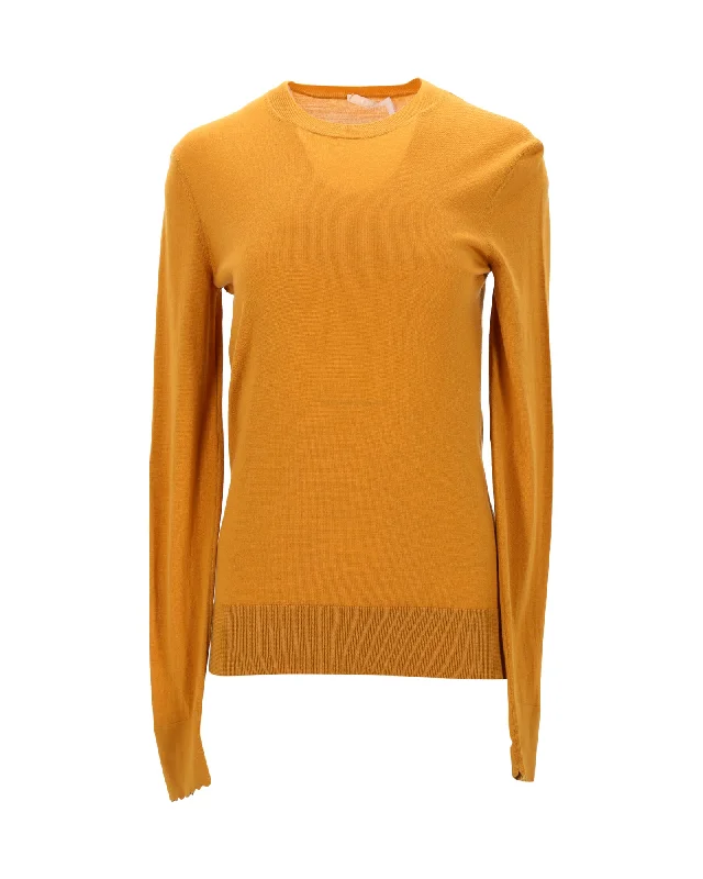 Soft fall sweater cardigans Chloe Crewneck Sweater in Mustard Yellow Wool