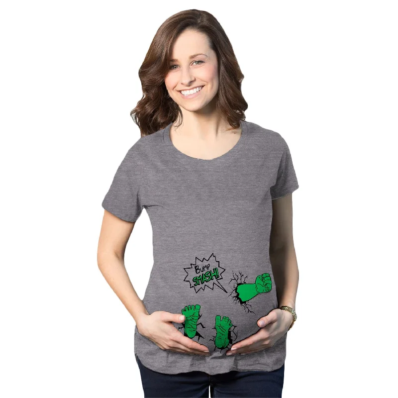 casual T-Shirts for women Bump Smash Maternity T Shirt