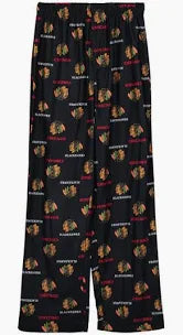 Cozy Knit Women's Top Chicago Blackhawks All Over Logos Pajama Pants Medium Size 5-6